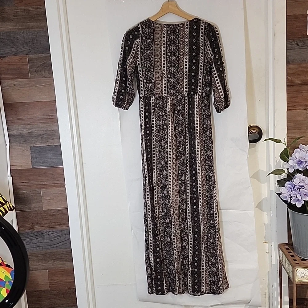 Abercombrie & Fitch Brown,‎ Black, and Cream Maxi Dress size XS